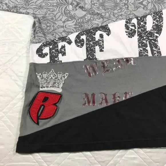 Vintage Ruff Ryders‎ gray and black Polo shirt Large